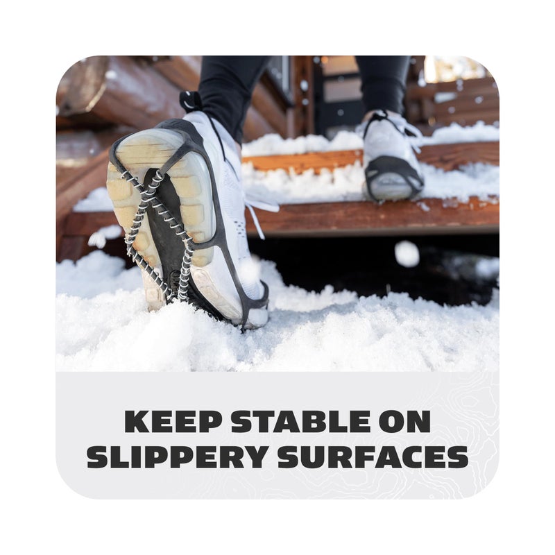 Yaktrax Walk Traction Cleats - 360-Degree Grip on Snow, Ice, & Multi-terrain Surfaces - Elastic Outer Band w/ Easy-On/Off Heel Tab & 1.2mm Zinc-coated Steel Coils - Abrasion & Rust Resistant - Unisex - Image 2